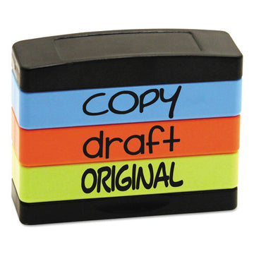 Trodat® Interlocking Stack Stamp, Copy, Draft, Original, 1.81" X 0.63", Assorted Fluorescent Ink freeshipping - TVN Wholesale
